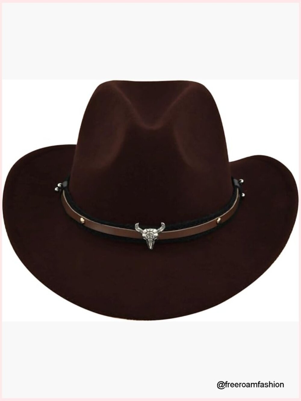 Shapeable Wide Brim Felt Cowboy Hat for Women Men with Belt Buckle